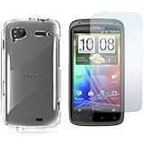 HTC Sensation 4G / Pyramid - Clear Crystal Hard Plastic Skin Case Cover + C ....