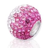 Sterling Silver Core Swarovski Crystal Bead, Set with Small Swarovski Crystals , Slide-on and Slide-off Crystal Silver Bead , 14 X 10 Mm. 5mm Silver Bead Core Design and Fits Most Bracelets.sterling Silver Core Murano Glass Slide-on and Slide-off Glass Bead , 14 X 8mm. 5mm Hole so Fits Most Bracelets, Compatible with Pandora, Trollbeads Chamilia,silverado,biagi and Many More...