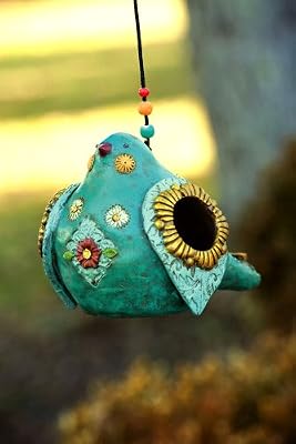 Blue Bird Embellished Birdhouse