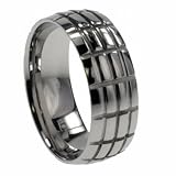 316L stainless steel ring with shiny polish - Width: 8mm (Size 10)stone - Width: 7mm (Sizes 8-12)