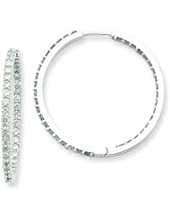 1.4 Carat 14K White Gold Diamond Hoop Earrings