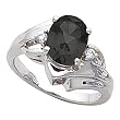 14K White Gold Onyx and Diamond Ring