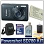 Canon PowerShot SD780IS 12.1 MP Digital Camera with 3x Optical Image Stabilized Zoom and 2.5-inch LCD (Black) Enthusiast Kit