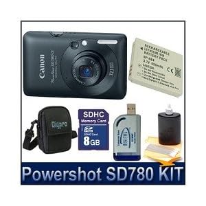 Canon PowerShot SD780IS 12.1 MP Digital Camera with 3x Optical Image Stabilized Zoom and 2.5-inch LCD (Black) Enthusiast Kit