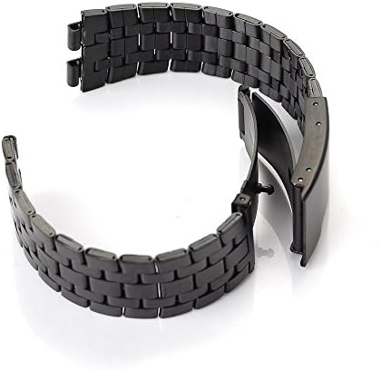 Cherrylee® Stainless Steel Metal Bracelet Watchband Strap for Pebble Steel Smart Watch (Matte Black)