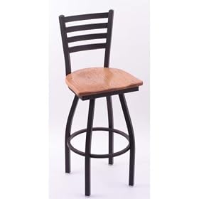 Click here to buy Jackie 25 Bar Stool with Black Wrinkle finish, Medium Oak wood seat, and 360 degree swivel... by Holland Bar Stool Co.