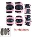 Elbow Knee Wrist Protective Pad Support Pink Black for Children
