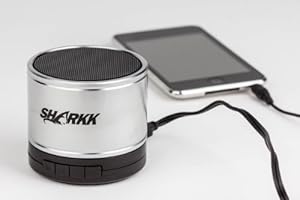 SHARKK Portable Mini Speaker With Bluetooth, SD Slot And Mic Slot For All iPhone, iPad, iTouch and all MP3 Players. Speaker System Has Built In Rechargeable Battery