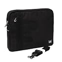Sony Vaio X 11.6" Netbook CaseCrown Faux Suede Protective Sleeve with Shoulder Strap and Pocket (Black)