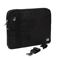 HP's Mini 311 11.1" Netbook CaseCrown Faux Suede Protective Sleeve with Shoulder Strap and Pocket (Black)