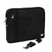 Apple MacBook MB404LL/A 13.3-inch Laptop Faux Suede Protective Sleeve with Shoulder Strap and Pocket - Black