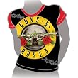 Guns and Roses T-Shirt - Guns n Roses Bullet-Cap Sleeve Girls Black Tee