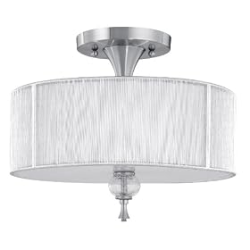 World Imports Lighting 8273-37 Bayonne 3-Light Semi-Flush Mount, Brushed Nickel by World Imports