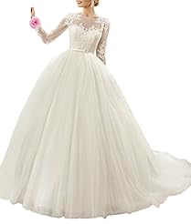 Long Sleeves Lace 2016 Tulle  Dress