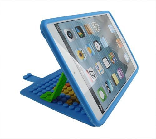 DIY iPad Mini4 Silicone Case/Cover with Stands by Floon(TM) : Shockproof Case Delivers the Ultimate Protection, Angle Adjustable, Auto Wake &amp; Sleep Function, Customizable with YOUR Message---BLUE