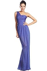 Floor Length One Shoulder Chiffon Evening Dress/Mother-of-the-Bride Dress 