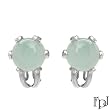 FPJ Gorgeous High quality Earrings With 15.10ctw Precious Stones - Genuine Clean Diamonds and Prehnites in 14K White Gold. Total item weight 8.3g Length 20mm