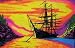 Sunset Bay Ship Blacklight Poster