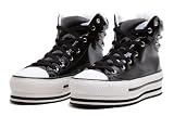 Reneeze WC1808 Women's Super Platform High-Top Fashion Sneakers - Black