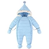 Snoneベビー カバーオール ロンパース フード付 冬 防寒アウター ジャンプスーツ 綿入れ 赤ちゃん 新生児 子供 男女兼用 出産祝い 子供誕生日70-90cm