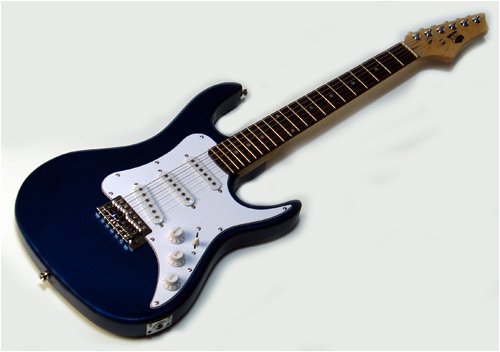 NEW QUALITY METALLIC BLUE JR 3/4 SIZE ELECTRIC GUITAR
