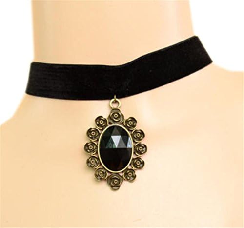 LUNA Womens Vintage Gothic Pendant Black Velvet Collar Bib Necklaces Jewelry