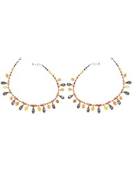 Carnelian and Garnet Anklets (Price Per Pair) - Sterling Silver