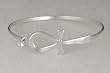 A Sensational Sterling Silver Ankh Bracelet in a Comfortable Strap Style