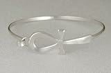 A Sensational Sterling Silver Ankh Bracelet in a Comfortable Strap Style