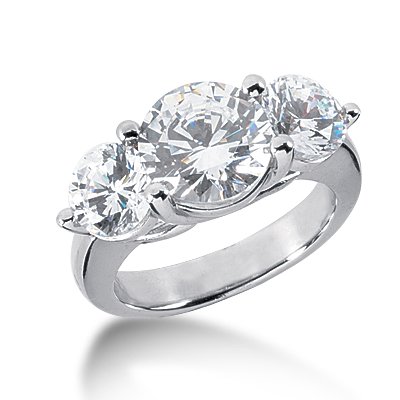 5 Ct Diamond Engagement Ring Round Three Stone 