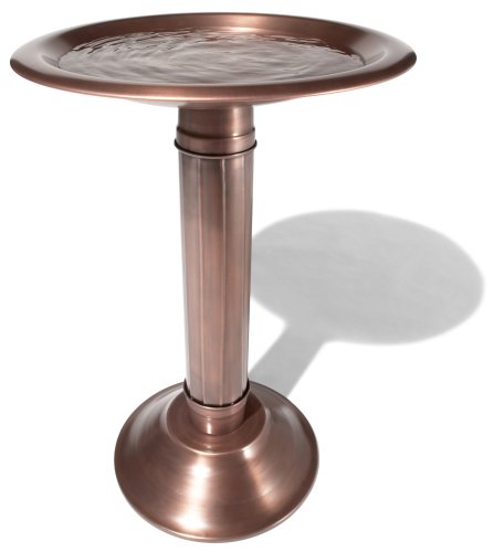 Childrens Toyshop  Outdoor Living : Strathwood Iron Bird Bath with Brushed Copper Finish