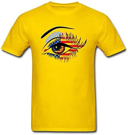 Zeeklnly Men's Flags Of The USA In Beautiful Female Eye Short Sleeve T shirt M