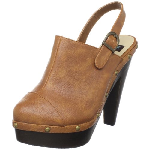 N.Y.L.A. Womens Calvina Clog,Cognac,7 M US