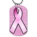 2 Sided Dog Tag of Breast Cancer Pink Ribbon