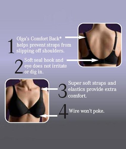 Olga Women's Sheer Tapestry Underwire Minimizer Bra