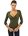 PattyBoutik Women's V Neck Ruched Long Sleeve Blouse