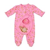 Little Me Monkey Layette Pink-Multi, 6 Months