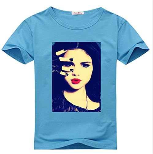 Guifei Yang Selena Gomez Youth T-Shirts Navy Blue Size M(10-12Y,Chest:84cm)