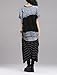 ellazhu Baggy Harem Hippie Horizental Stripe Pants Trouser OneSize GY104 Black Grey