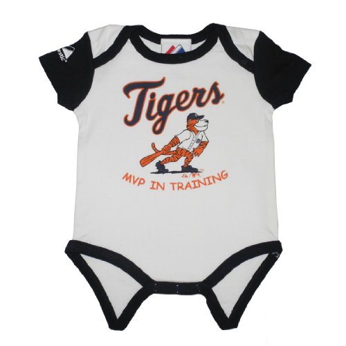 MLB Detroit Tigers Baby / Infant One-Piece Bodysuit / Romper / Onesie - White (Size: 3/6)