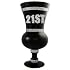 LARGE BLACK GLASS PIMP P I M P CUP CLEAR LETTERS "21ST"