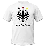 Produkt-Bild: DEUTSCHLAND MOTIV 5 - Kinder T-Shirt Weiss / Schwarz-Rot-Gelb Gr. 152-164