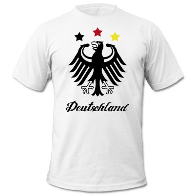 DEUTSCHLAND MOTIV 5 – Kinder T-Shirt Weiss / Schwarz-Rot-Gelb Gr.86-92