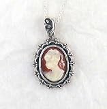Picture Frame Coral Cameo Necklace
