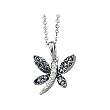 14K White Gold Sapphire and Diamond Butterfly Necklace