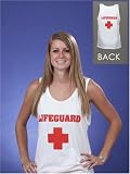 SIZE SMALL - WHITE MEN'S AND WOMEN'S LIFEGUARD TANK TOP - IMAGE ON FRONT AND BACK