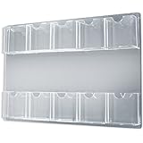 Azar 252069 Ten-Pocket Wall Mount Brochure Holder, 2-Piece Set