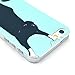 Cute funny Picture Hard Back Case Cover Skin For Apple iPhone5 5G 5S -Light blue with black cat(Package includes: 1 X Screen Protector and Stylus Pen image