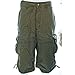 Molecule Men's Relaxed Fit Knee Hugger Green Cargo Shorts - Longer 3/4 Length Cargos | USA 31