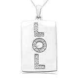 41mgoLXQY0L. SL160  10k White or Yellow Gold LOL Dog Tag Diamond Pendant